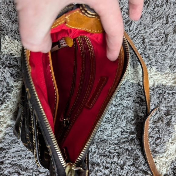 Dooney & Bourke Brown Crossbody Everyday Bag Signature DB Logo - Picture 2 of 7